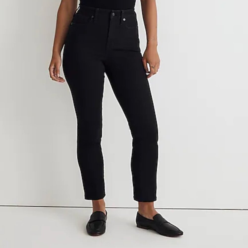 Madewell Curvy Stovepipe Jeans in Black Rinse Wash - 27